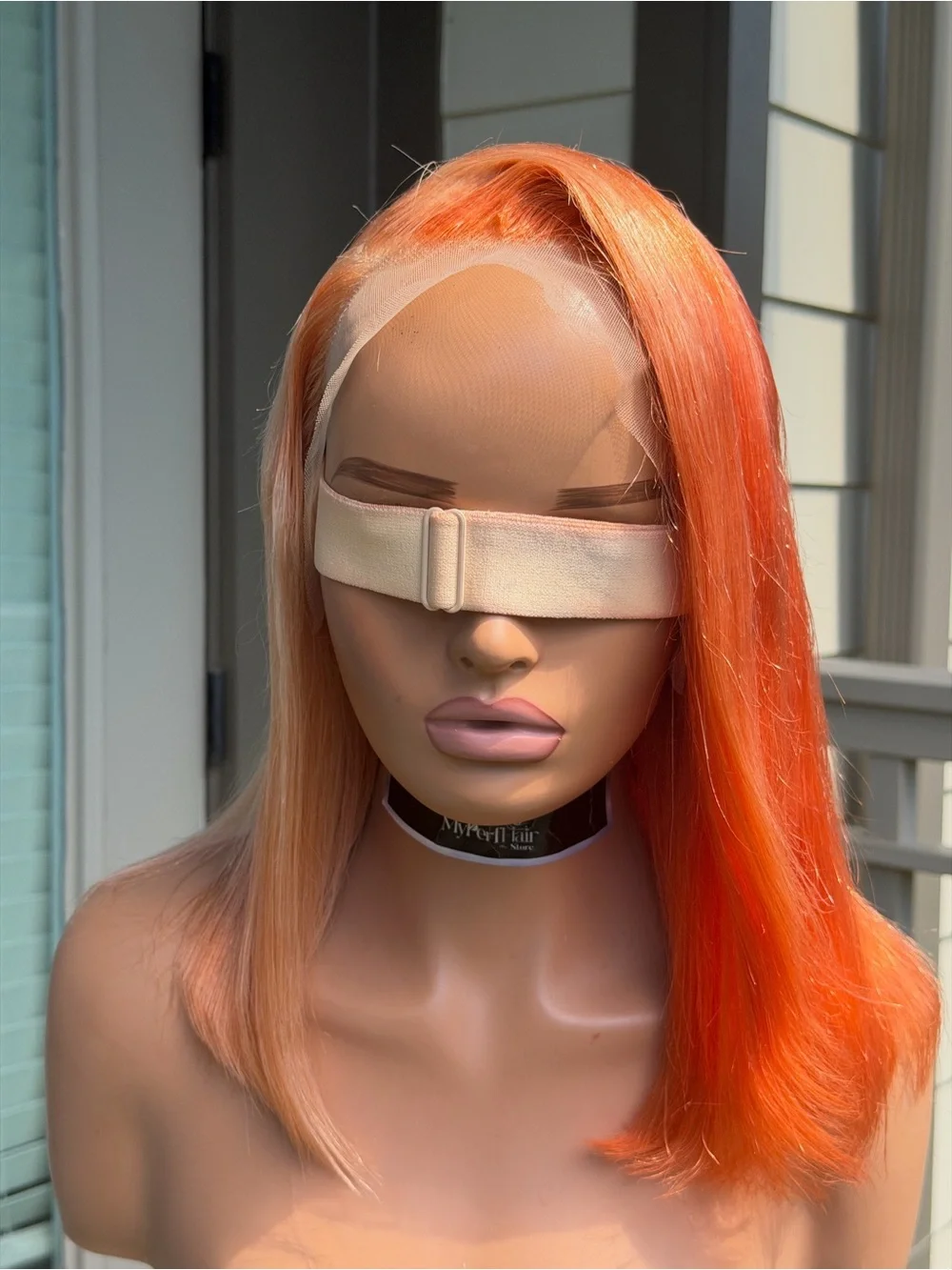 Orange Straight 14in 13x4 Lace Front Wig - Vibrant Orange Women's Human Hair